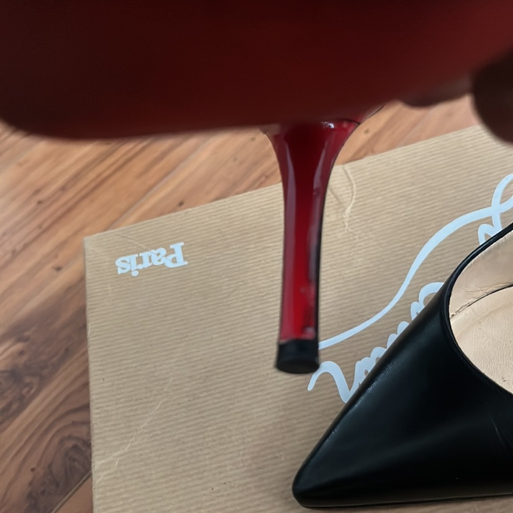 Christian Louboutin Black Pointed Slingback Pumps - Picture 6 of 7